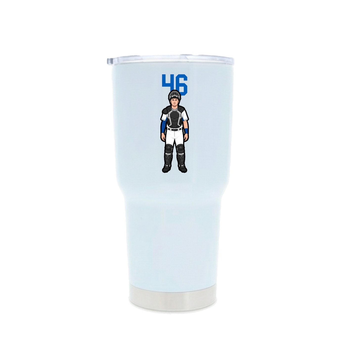 30oz Stainless Steel Tumbler — Number Top in White