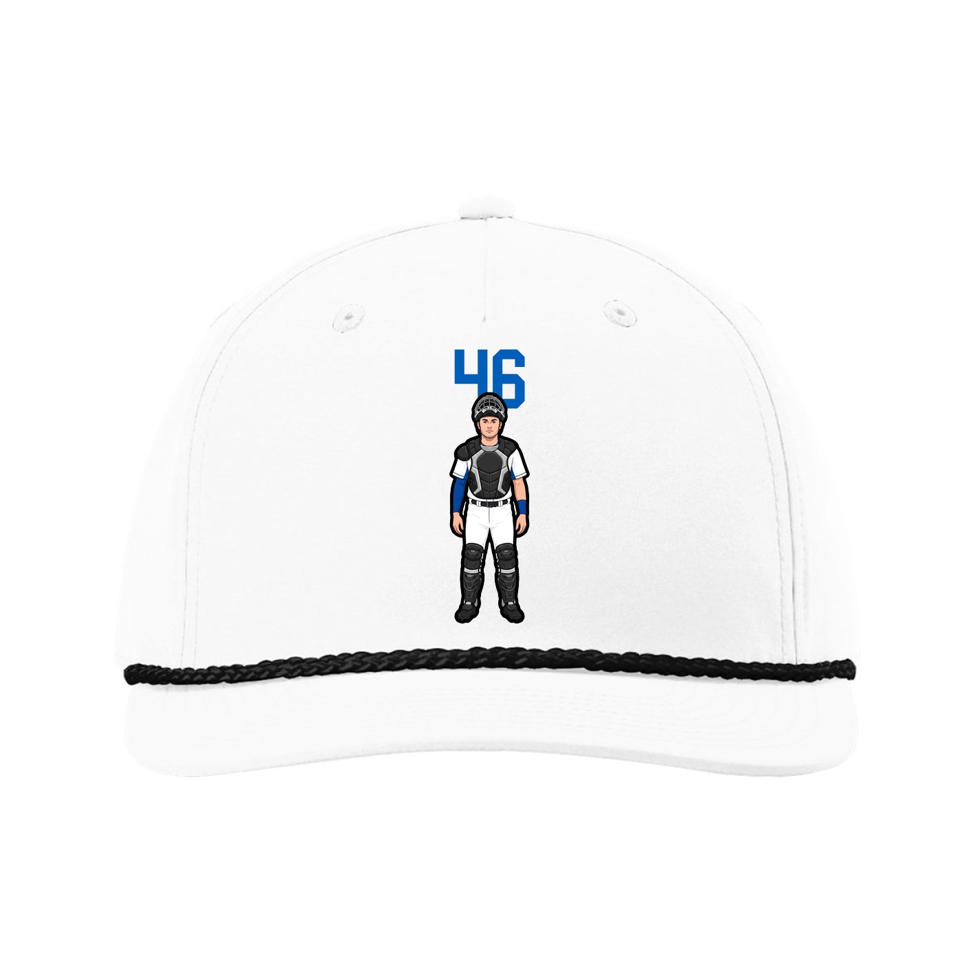 Five-Panel Classic Rope Cap — Number Top in White