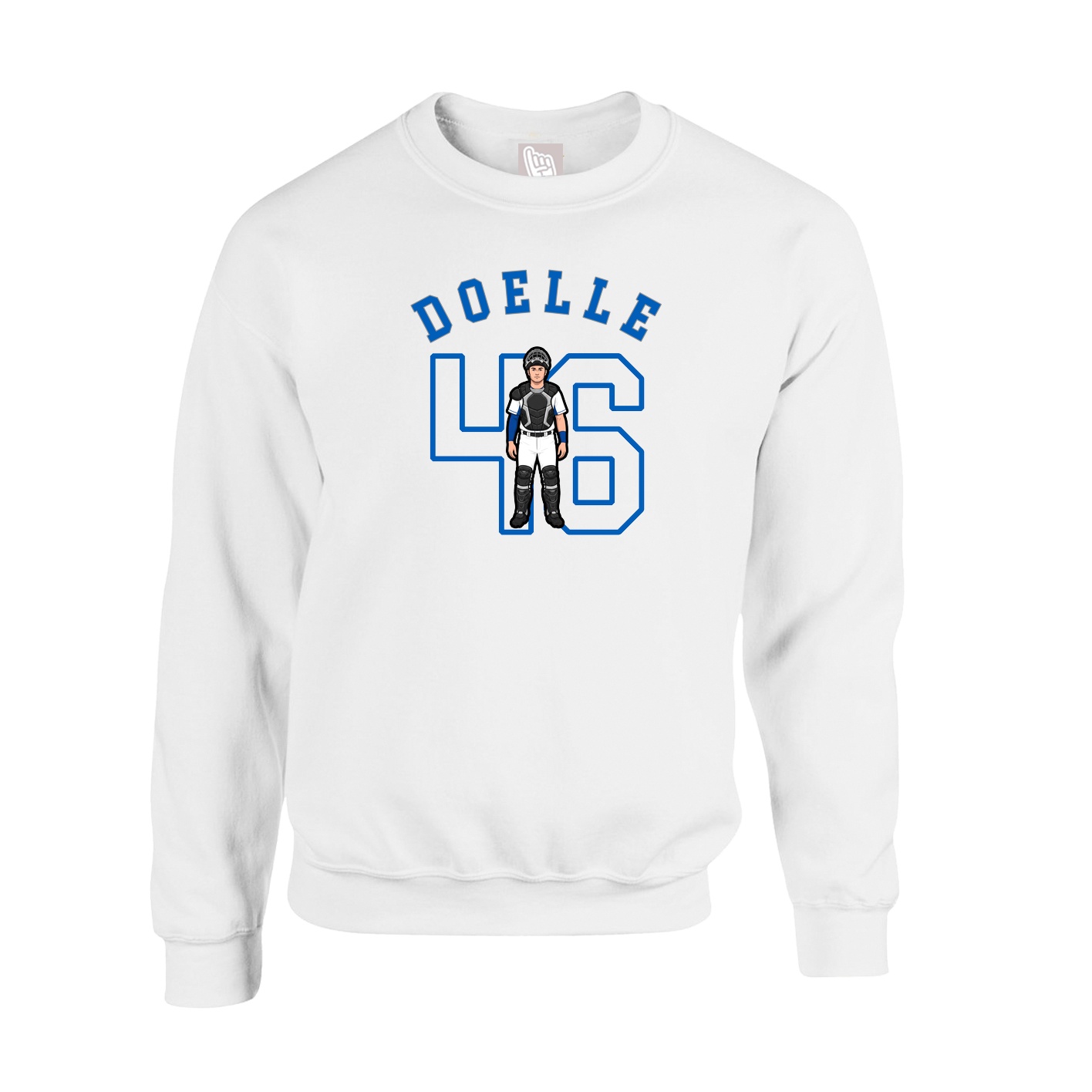 Fleece Crew — Shirsey Arch in White