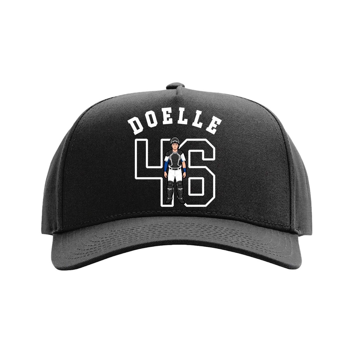 Full Fabric Five-Panel Champ Cap — Shirsey Arch in Black