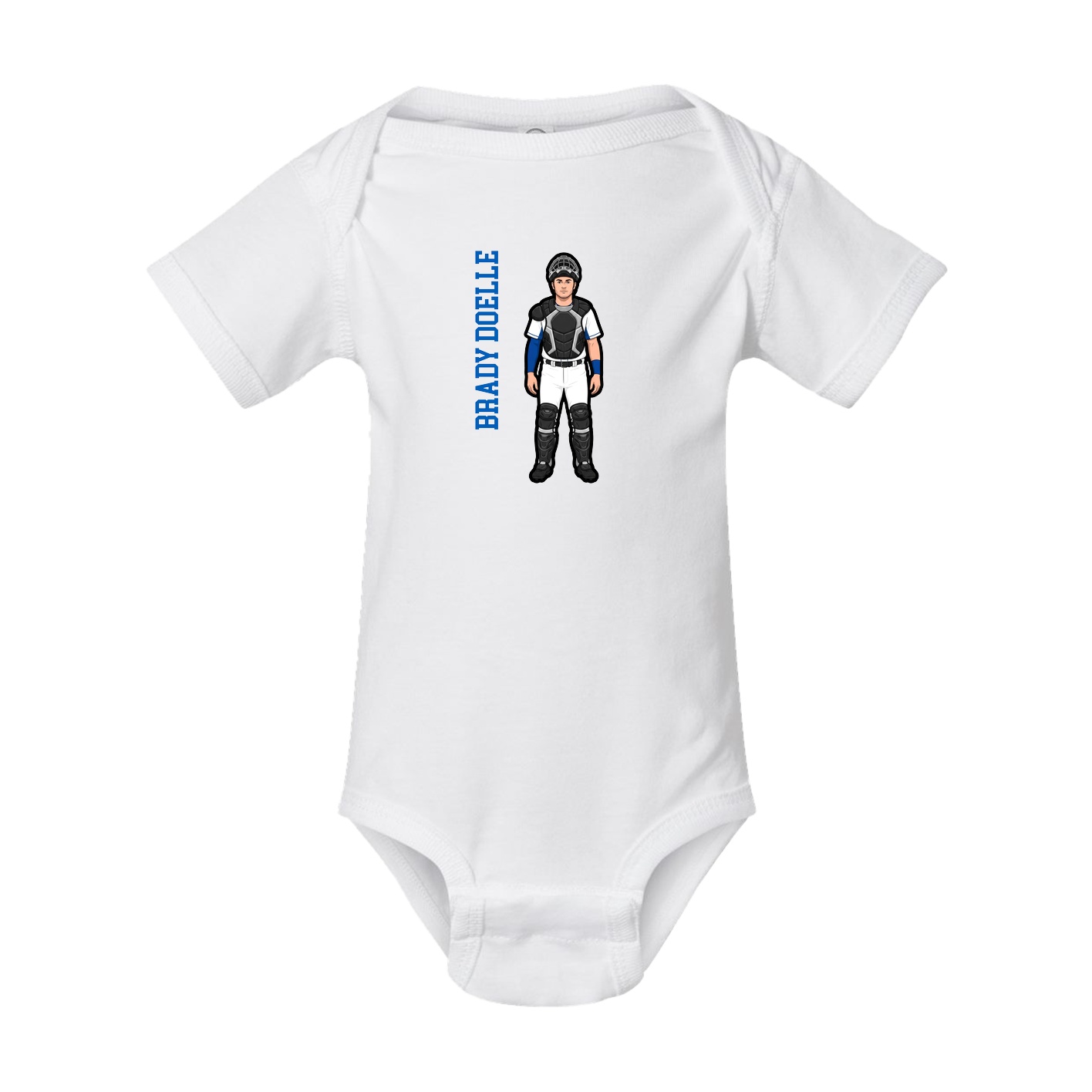 Baby Onesie — Name Vertical in White