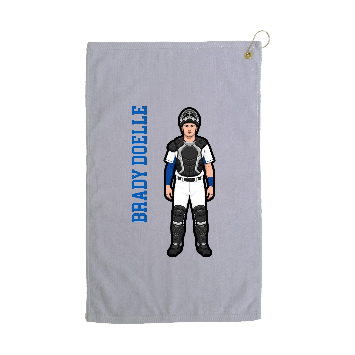 Golf Towel — Name Vertical in Grey