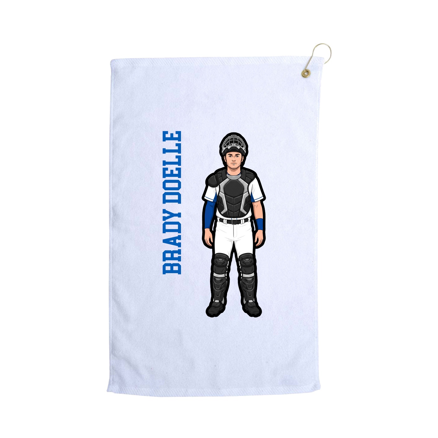 Golf Towel — Name Vertical in White