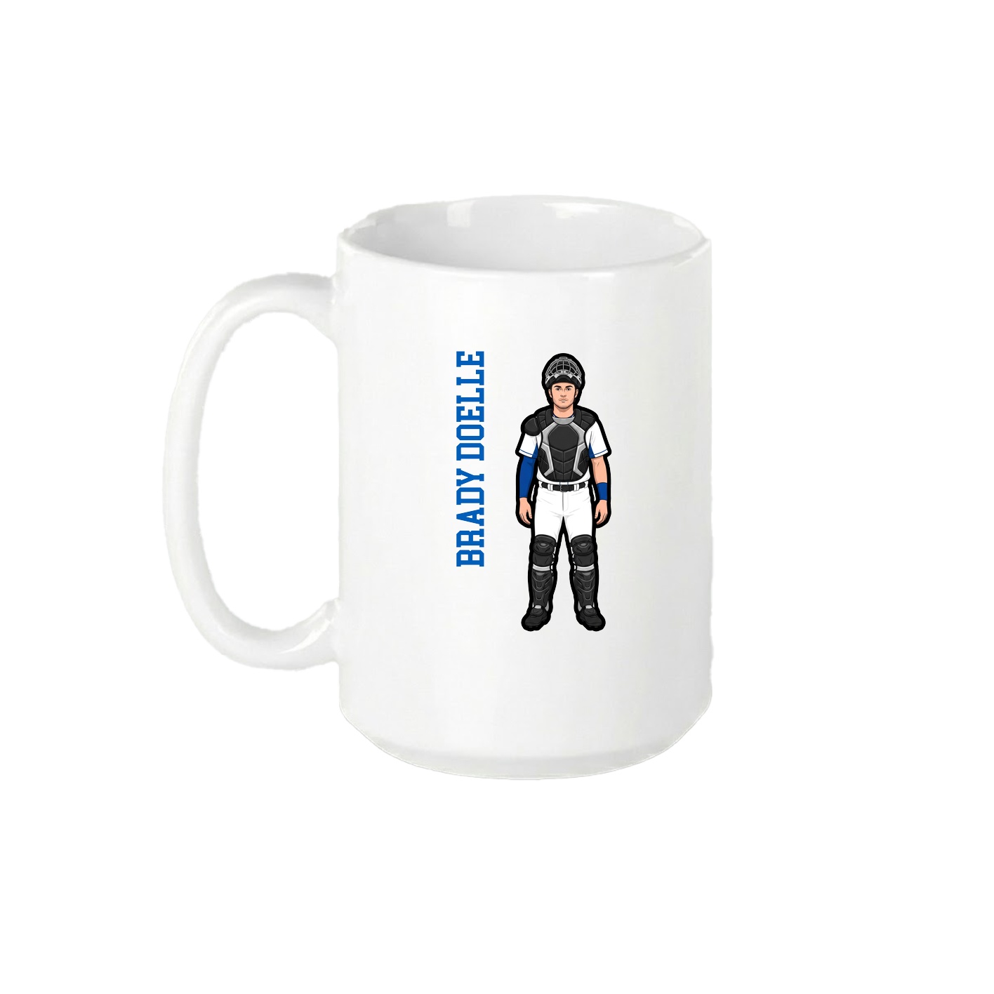 15oz Coffee Mug — Name Vertical in White