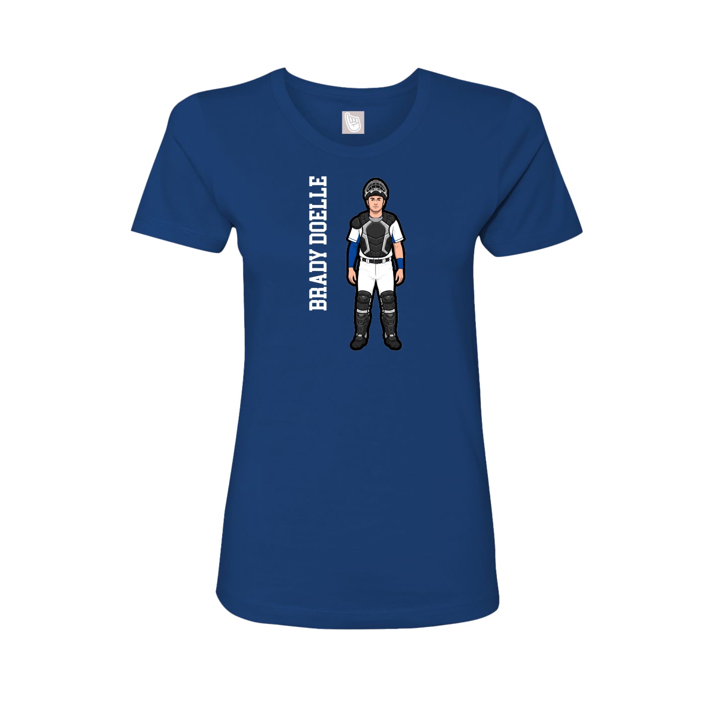 Womens Tee — Name Vertical in Royal