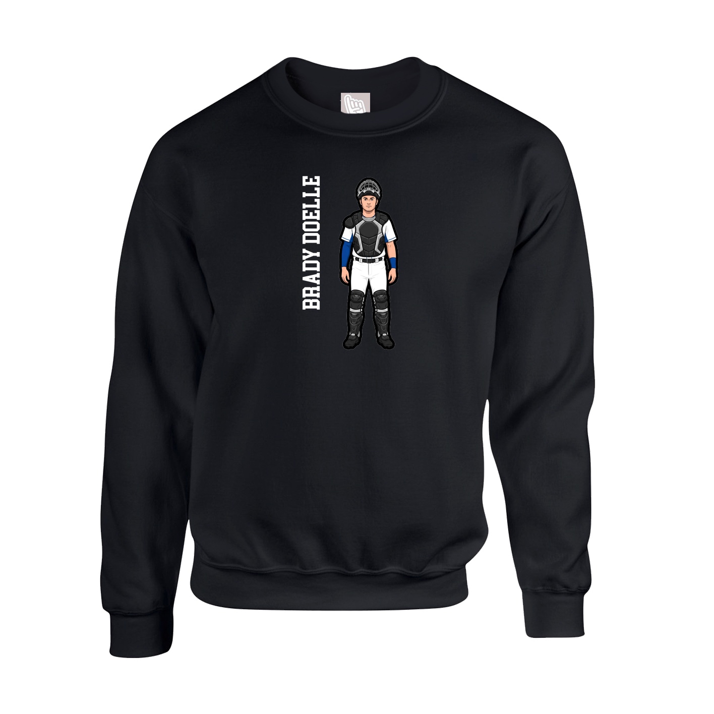 Fleece Crew — Name Vertical in Black