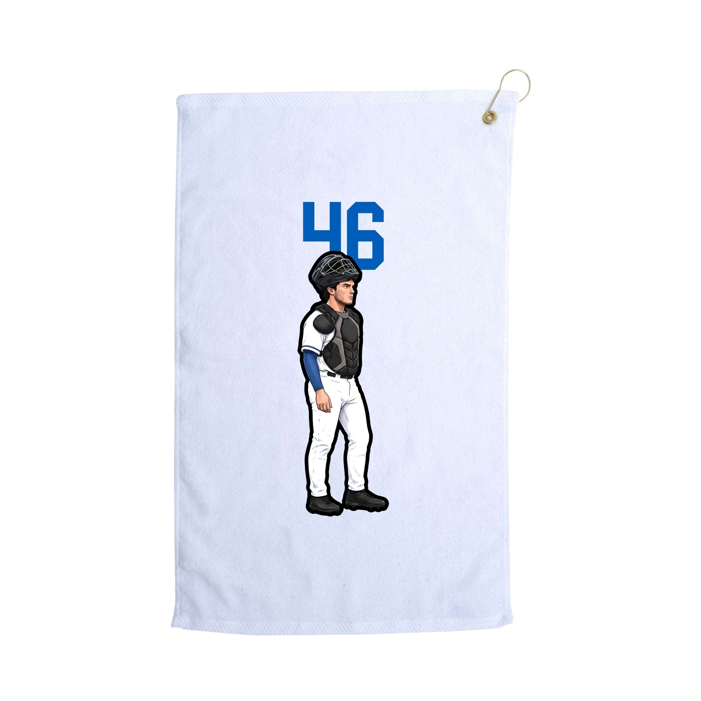 Golf Towel — Number Top in White