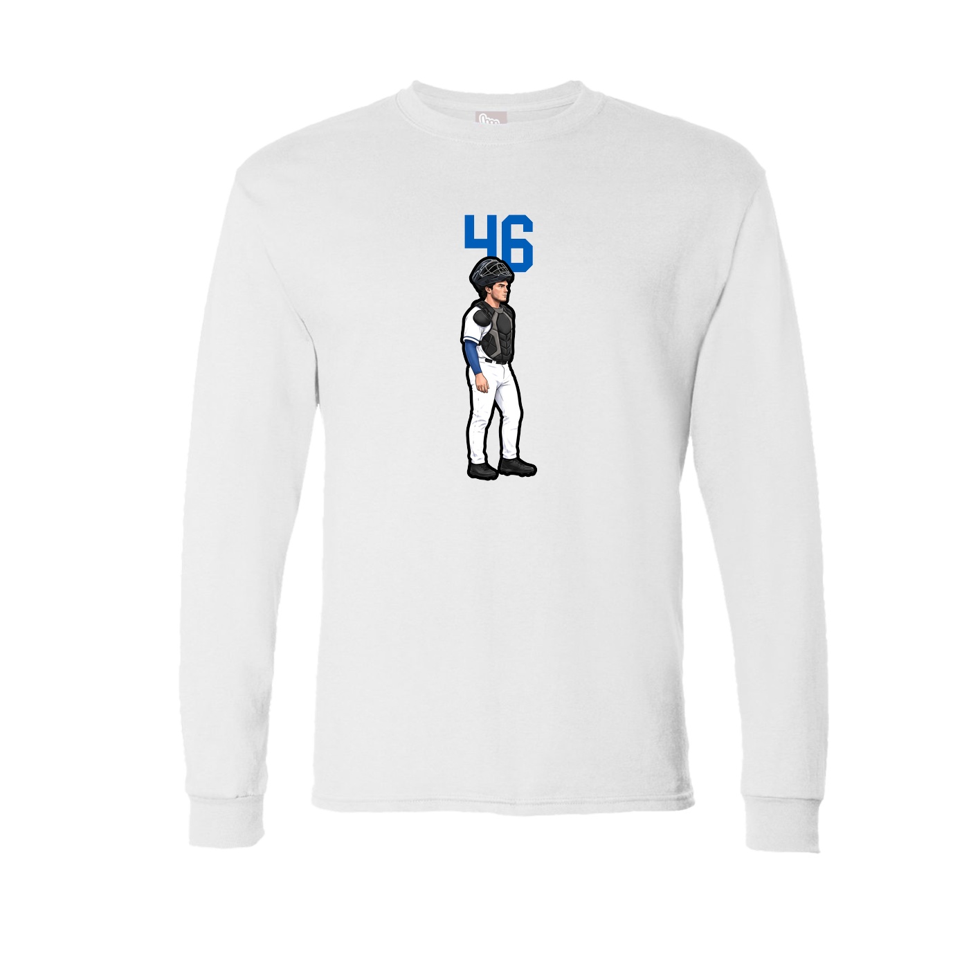 Long Sleeve Tee — Number Top in White