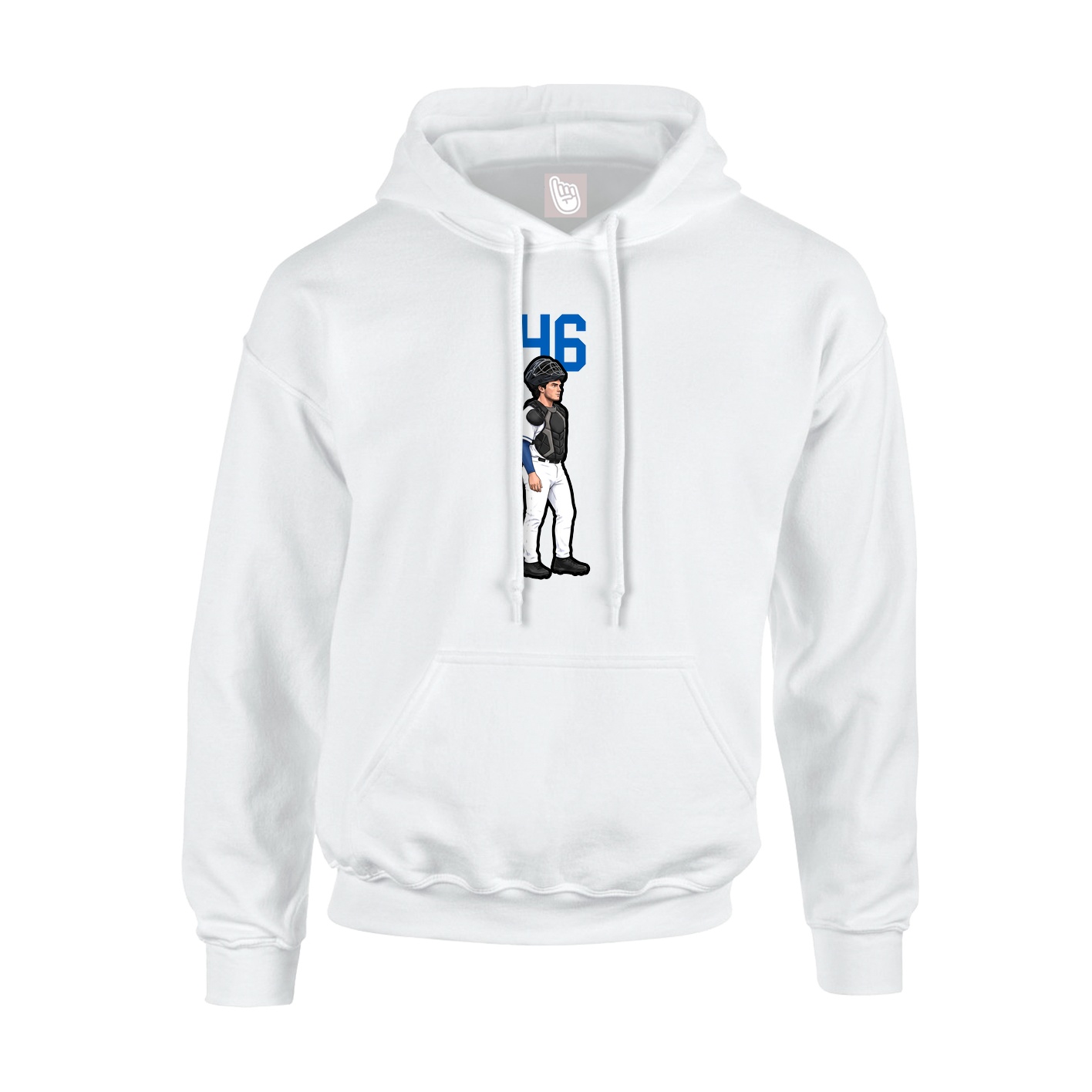 Youth Hoodie — Number Top in White