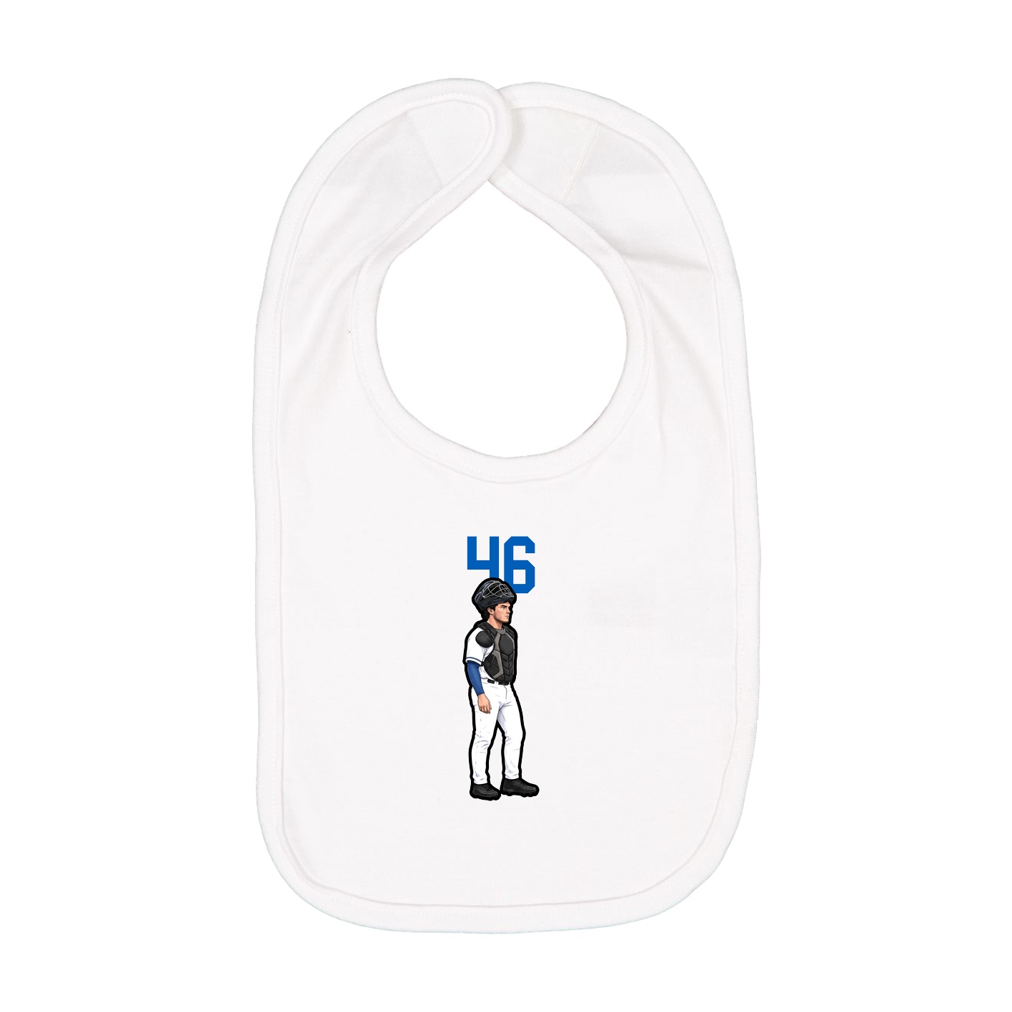 Infant Bib — Number Top in White