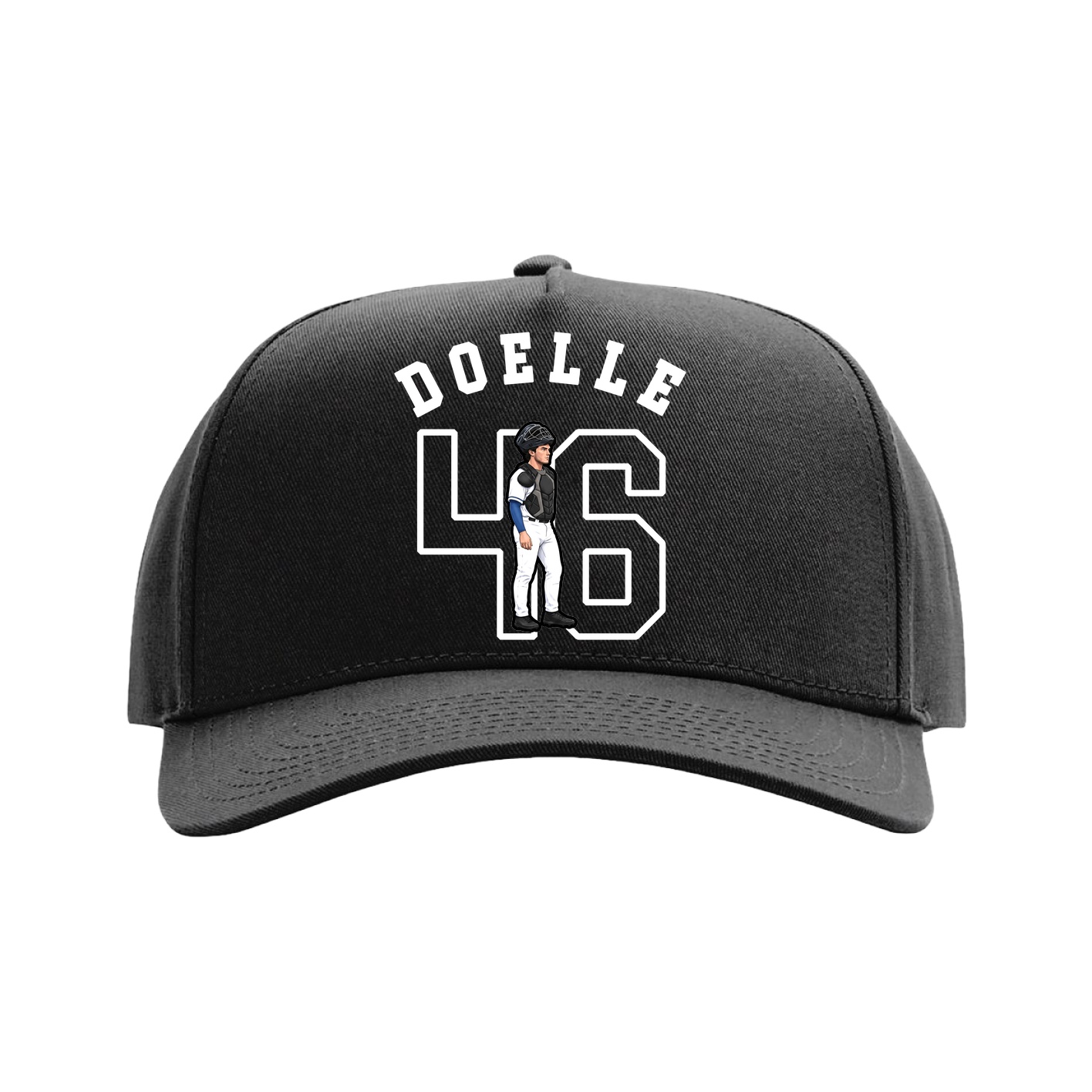 Full Fabric Five-Panel Champ Cap — Shirsey Arch in Black