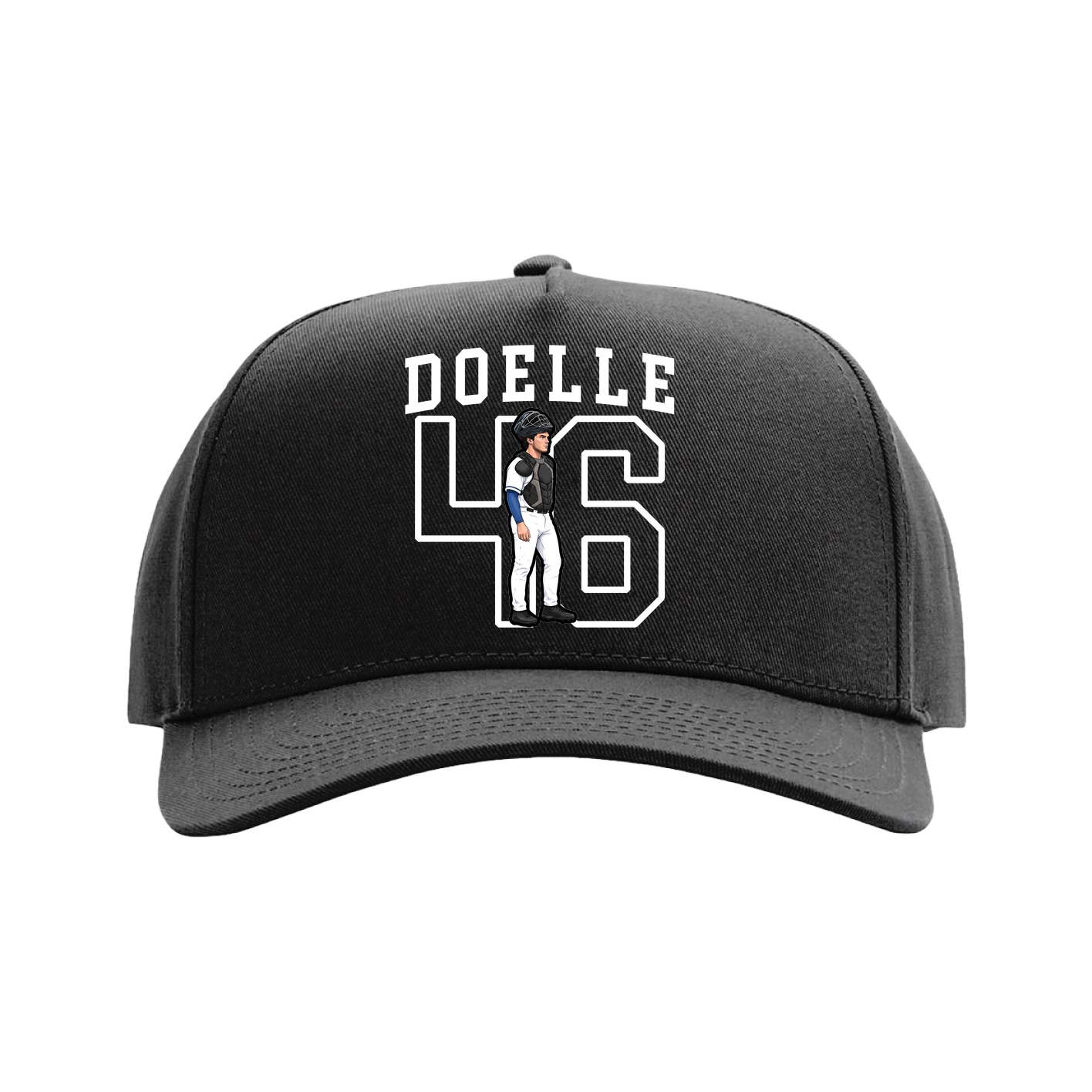 Full Fabric Five-Panel Champ Cap — Shirsey in Black