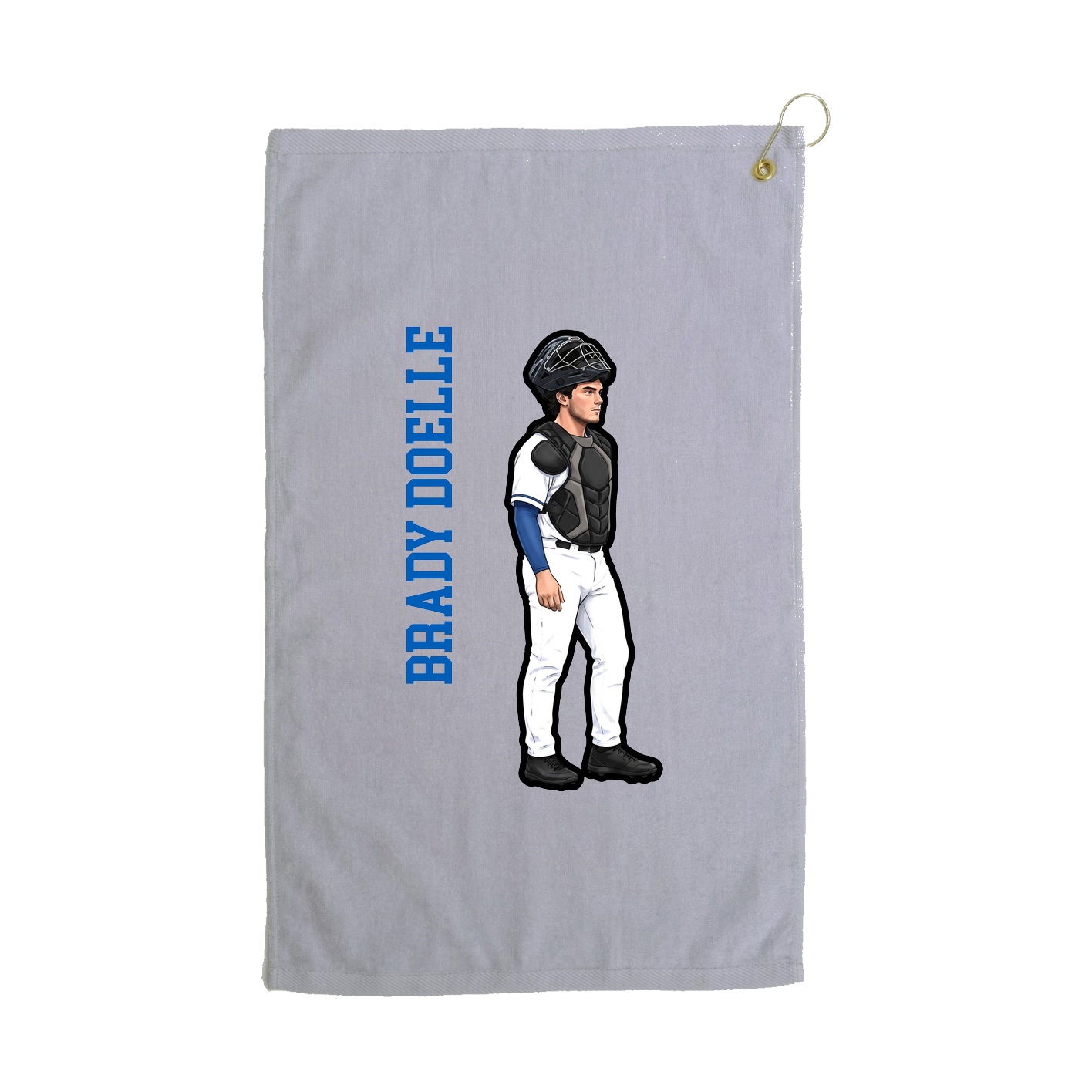 Golf Towel — Name Vertical in Grey