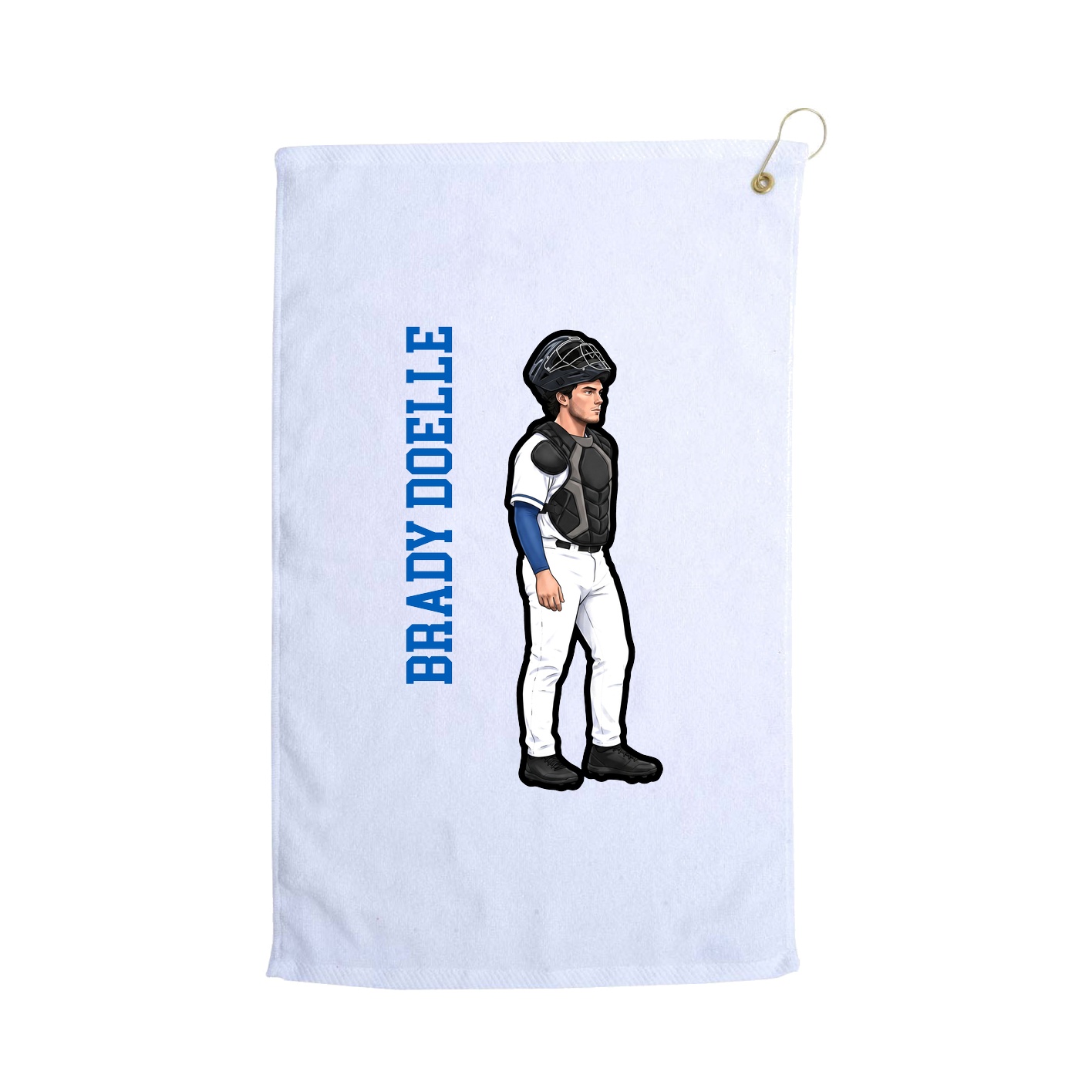 Golf Towel — Name Vertical in White