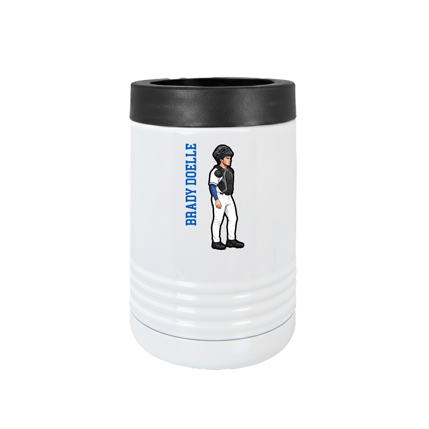 Beverage Holder — Name Vertical in White