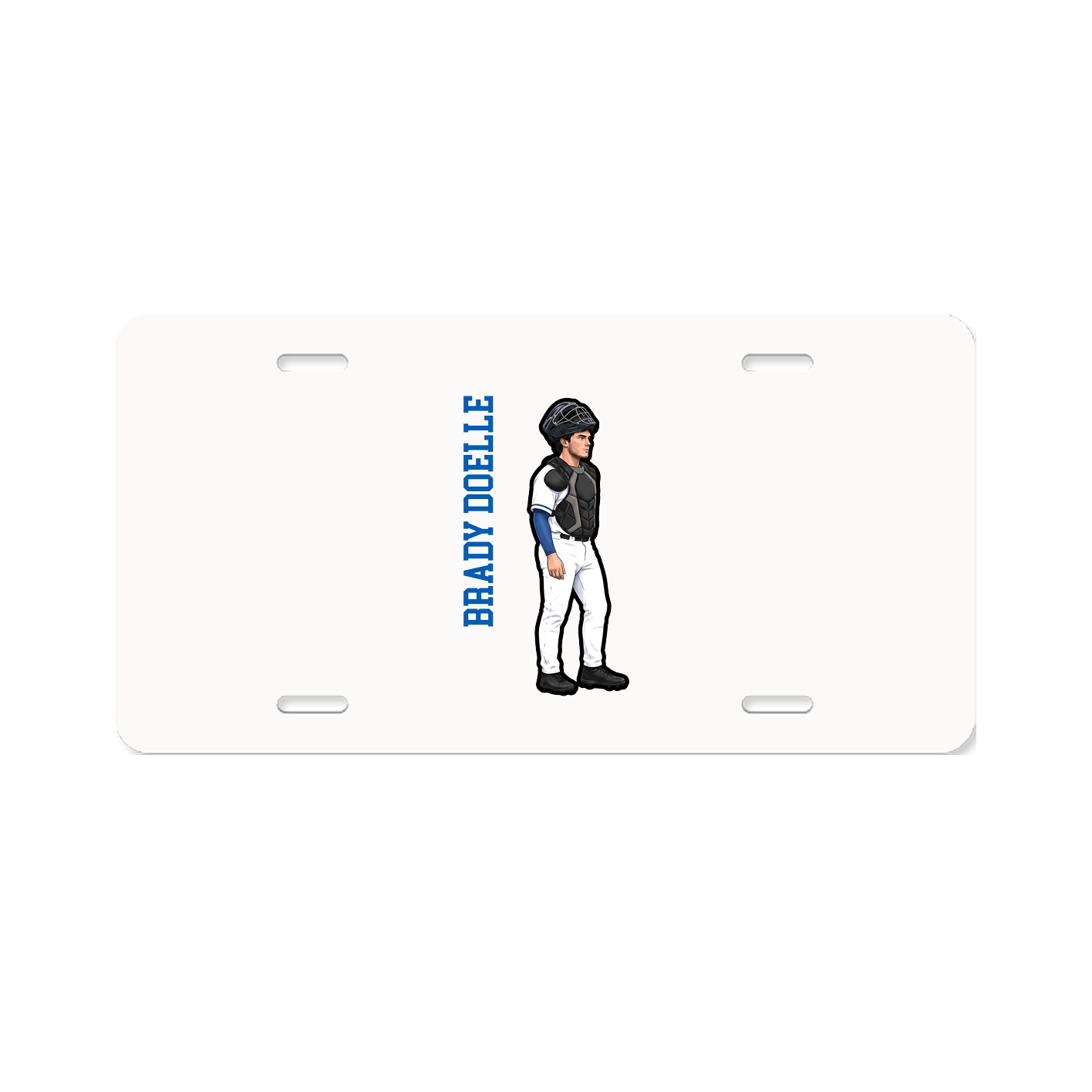 License Plate — Name Vertical in Classic