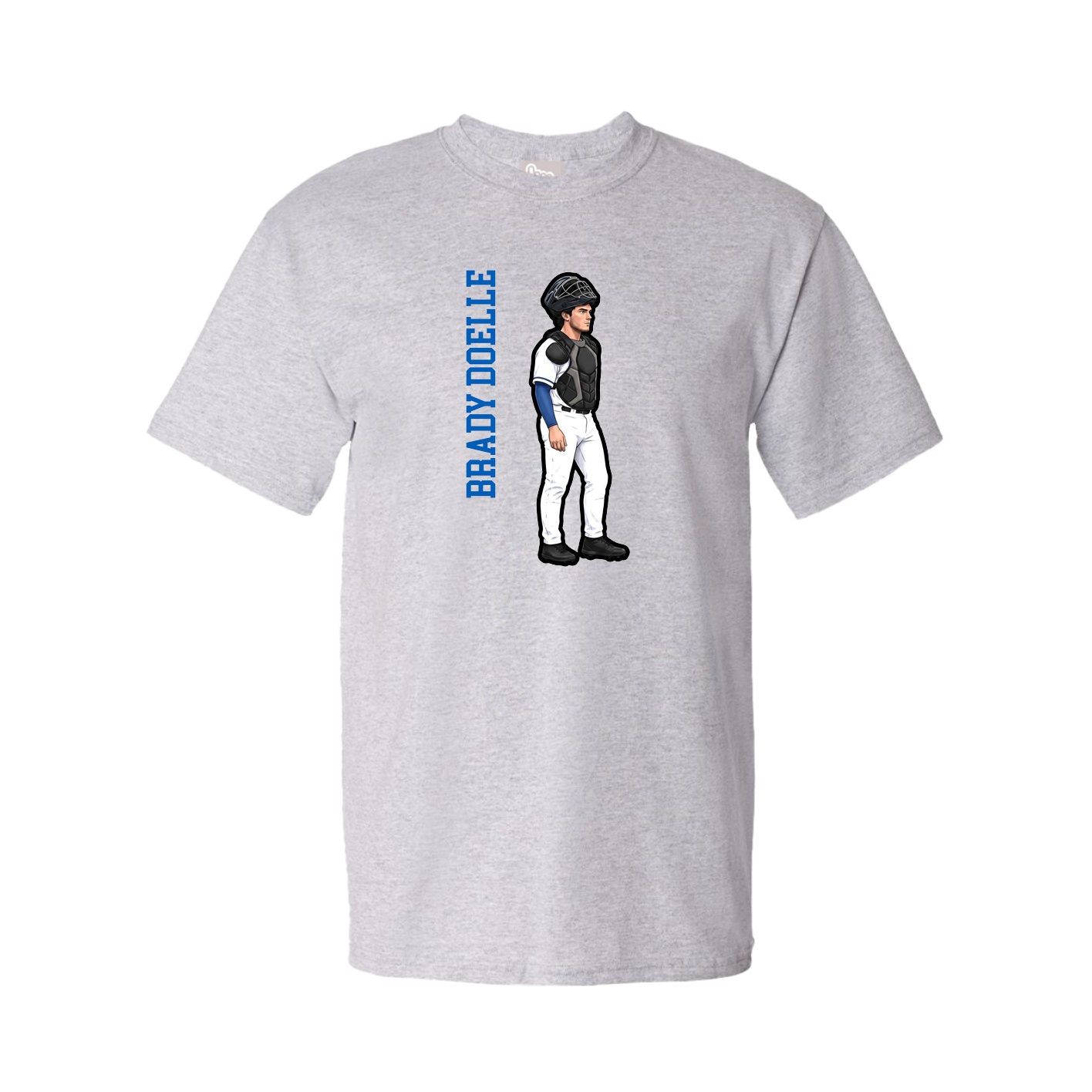 Tee — Name Vertical in Grey