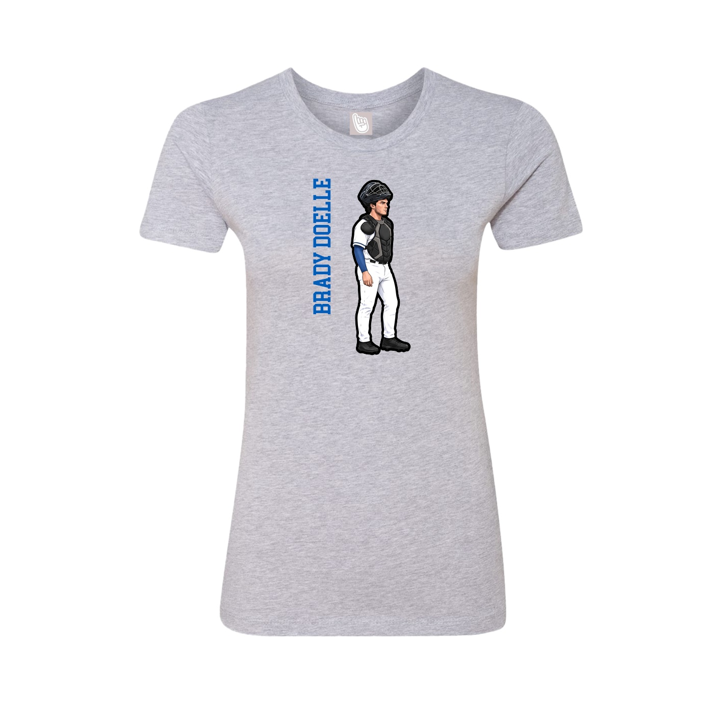 Womens Tee — Name Vertical in Grey