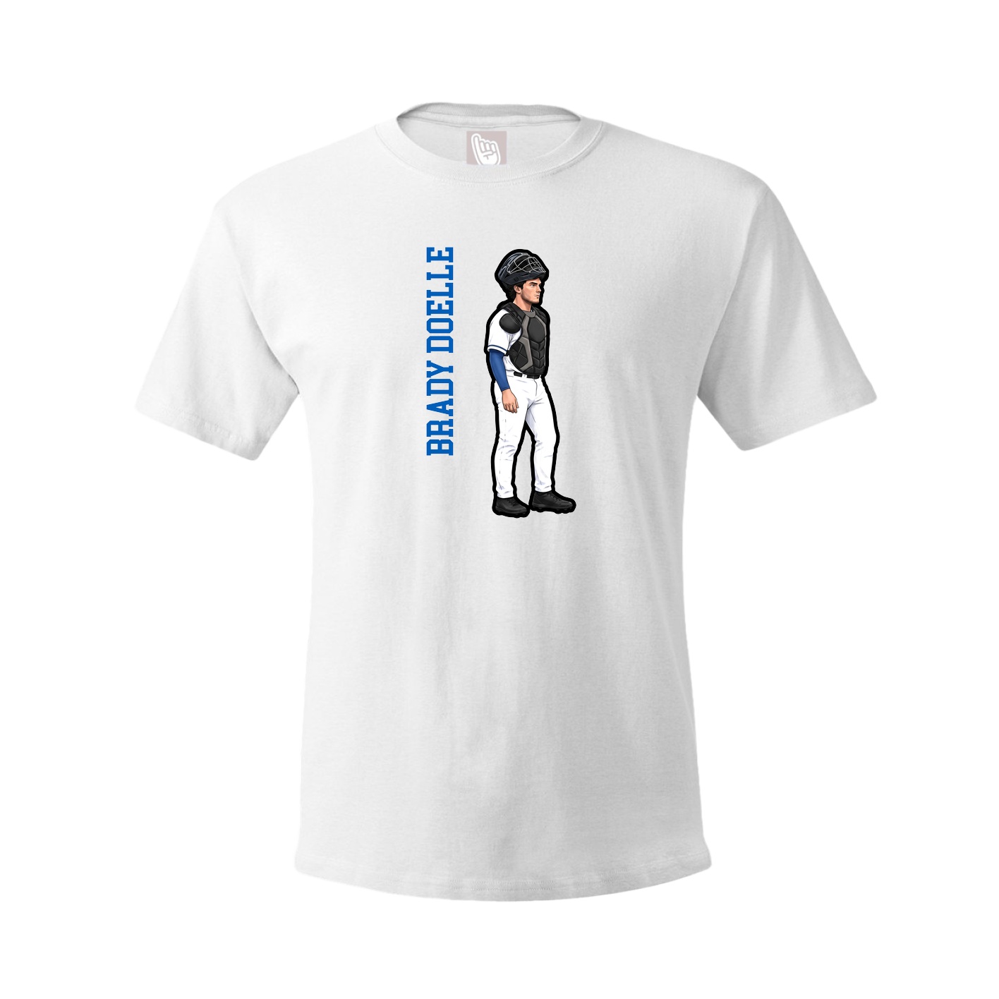 Youth Tee — Name Vertical in White