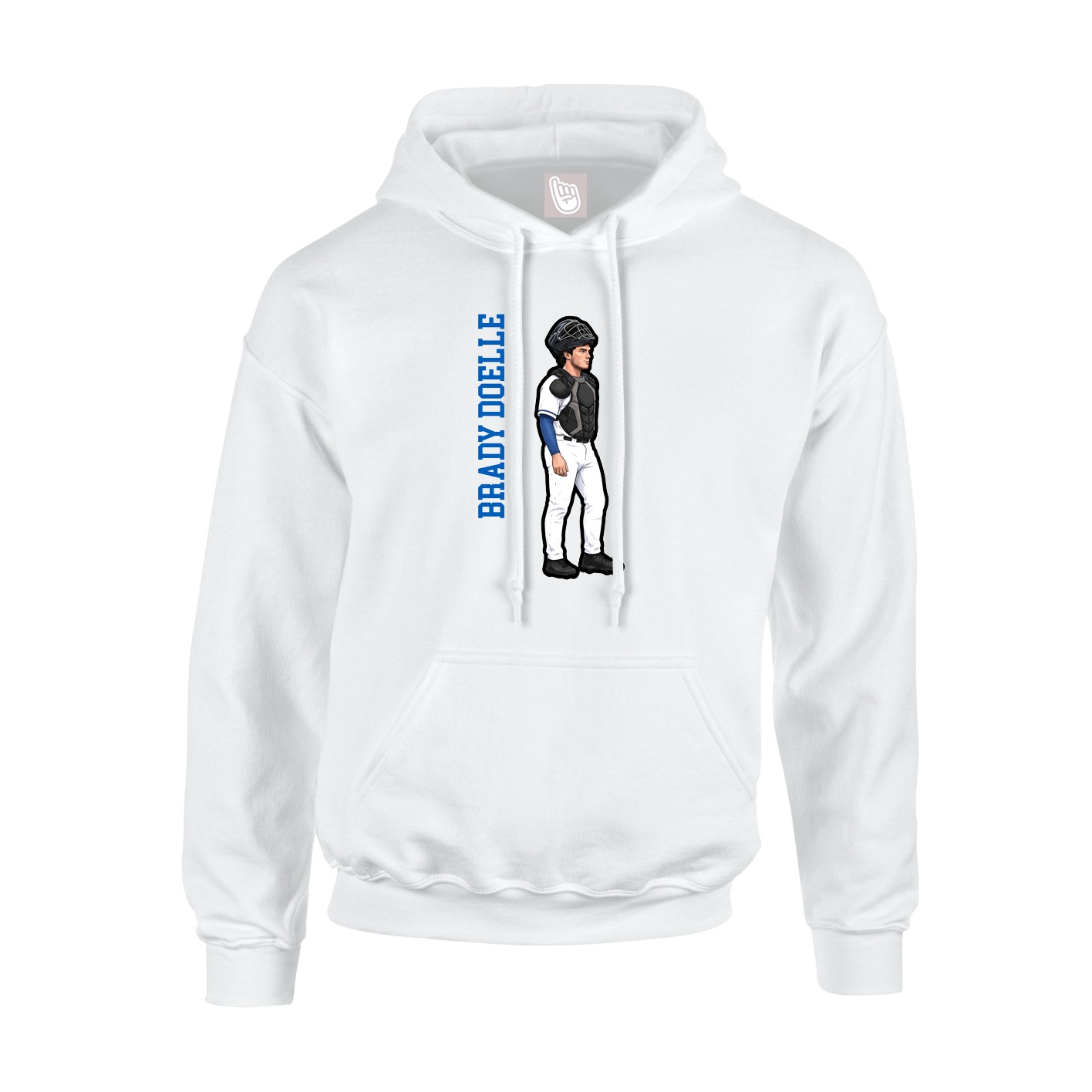 Hoodie — Name Vertical in White