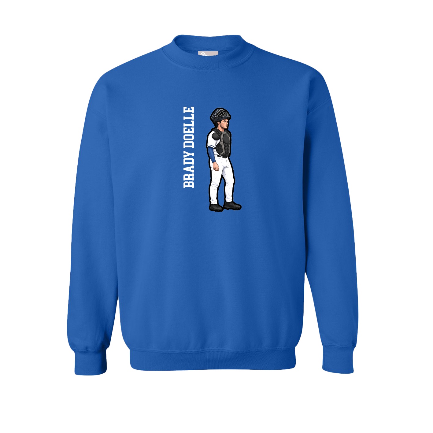 Fleece Crew — Name Vertical in Royal