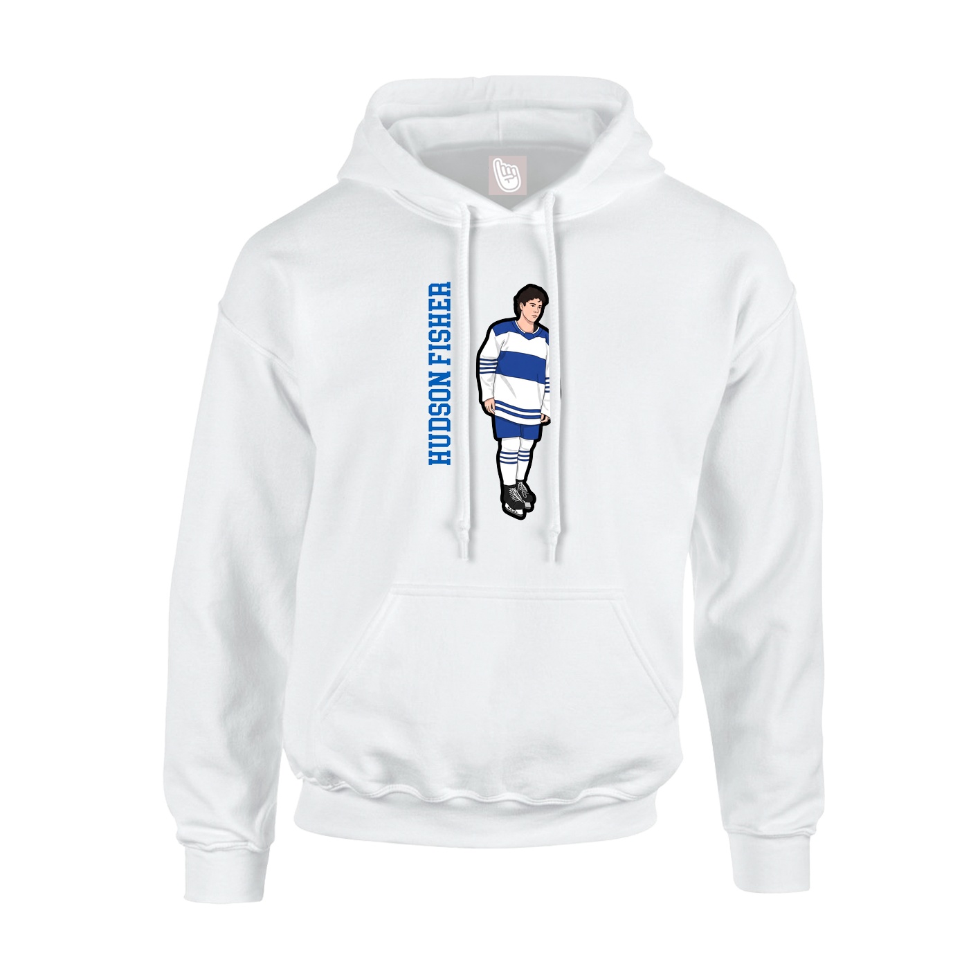 Youth Hoodie — Name Vertical in White