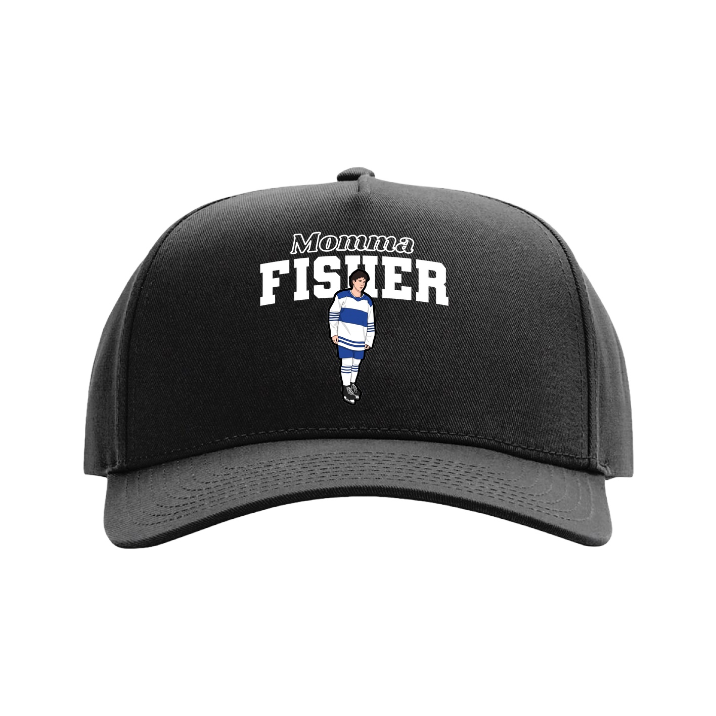 Full Fabric Five-Panel Champ Cap — Mothers Day Block in Black