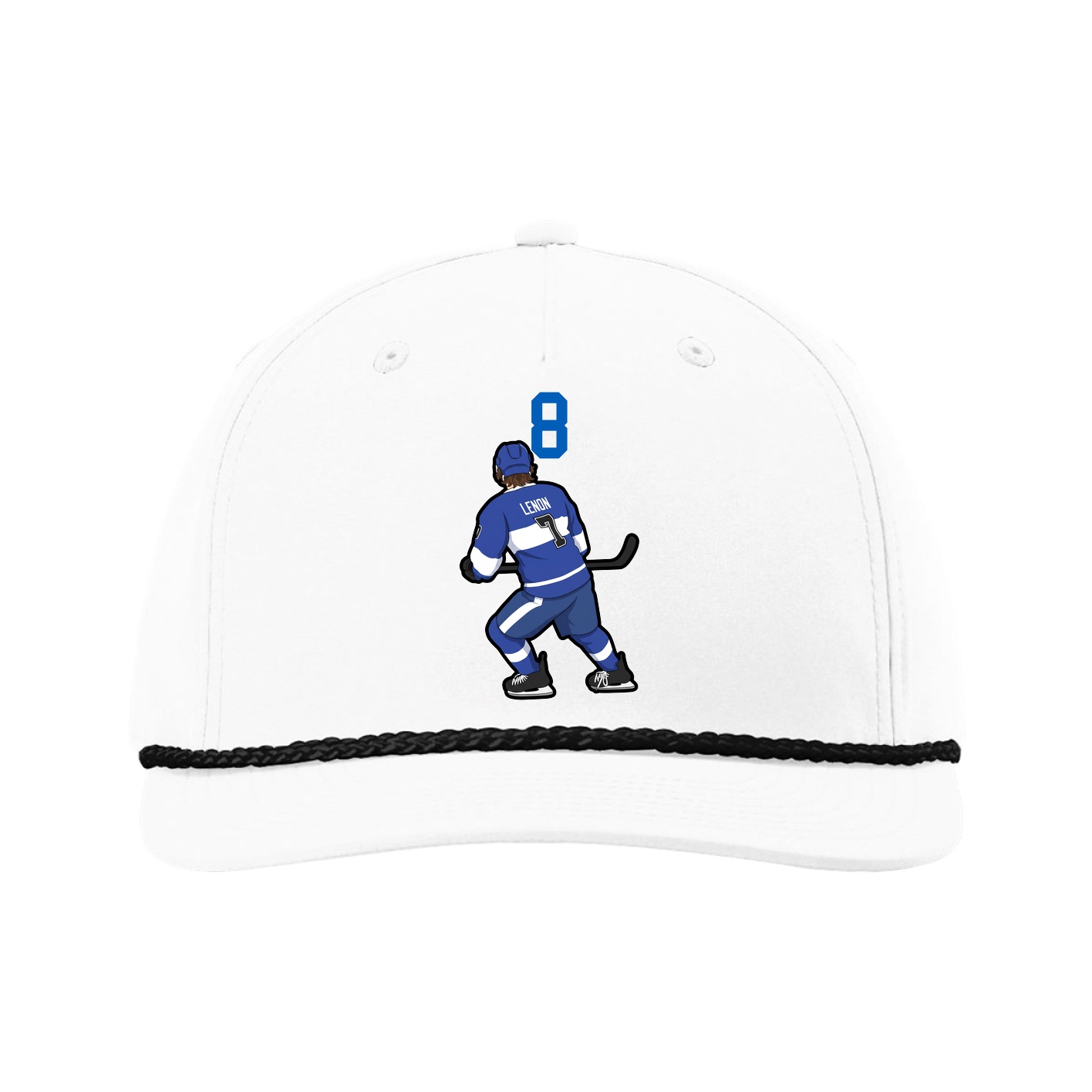 Five-Panel Classic Rope Cap — Number Top in White