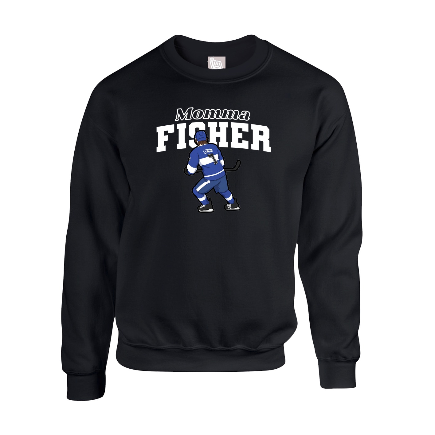 Fleece Crew — Mothers Day Block in Black