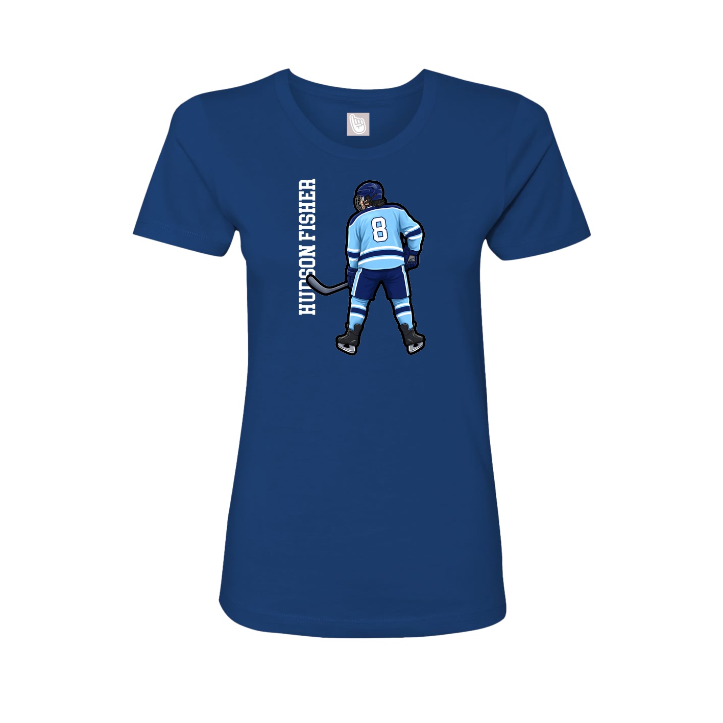 Womens Tee — Name Vertical in Royal