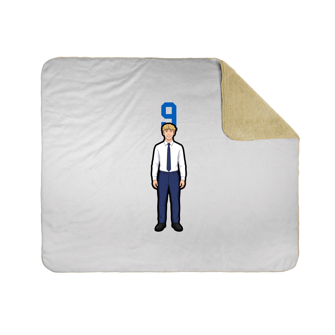 Throw Blanket — Number Top in White