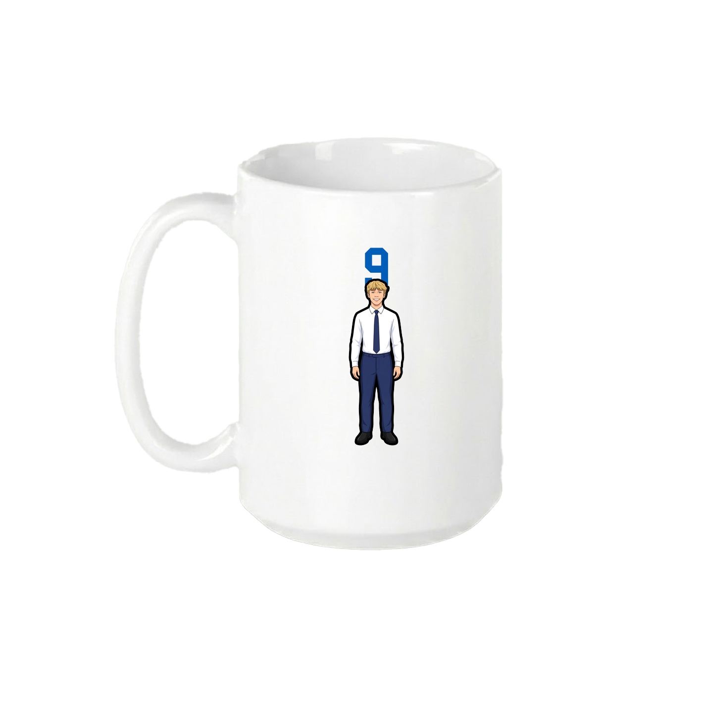 15oz Coffee Mug — Number Top in White