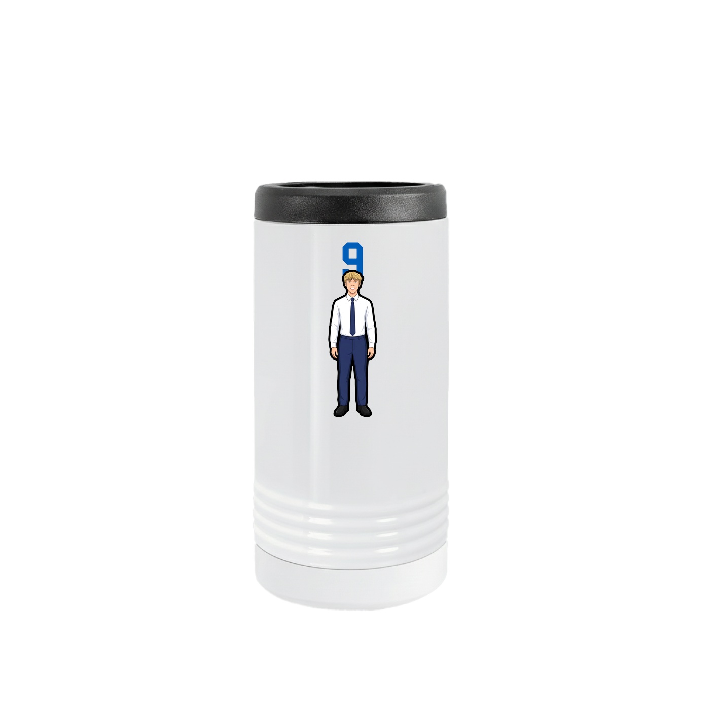 Slim Beverage Holder — Number Top in White
