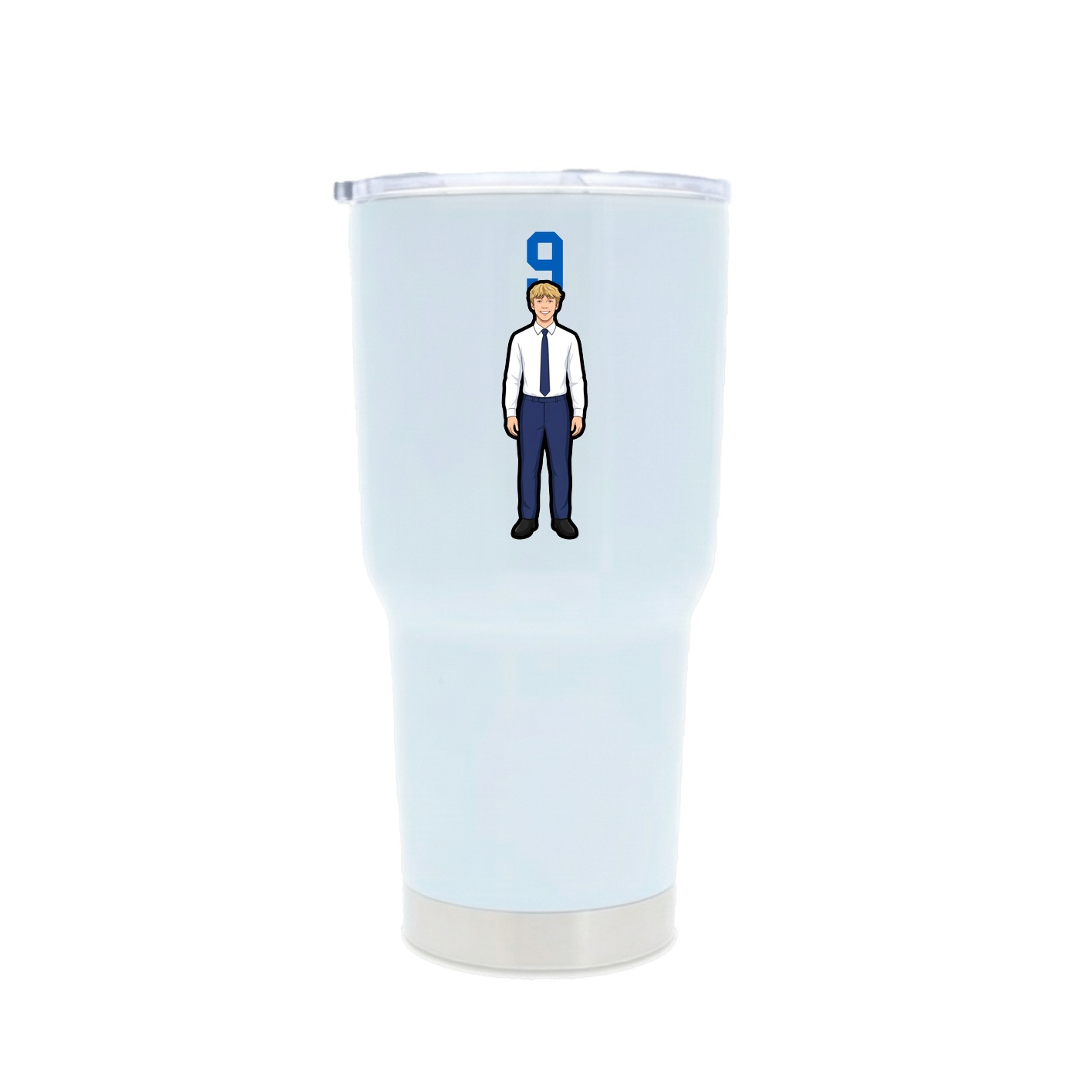 30oz Stainless Steel Tumbler — Number Top in White