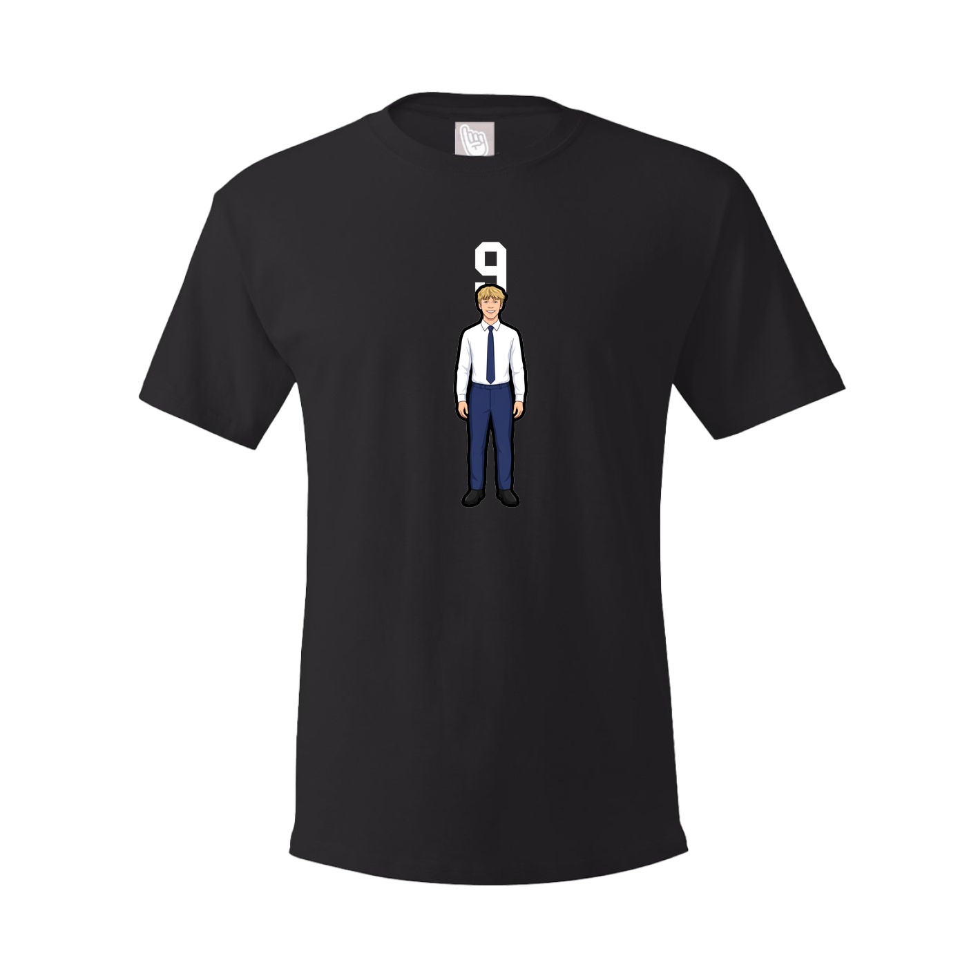 Youth Tee — Number Top in Black