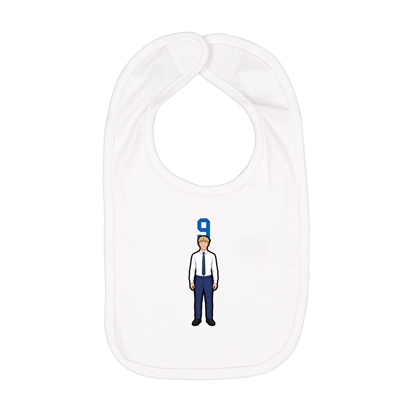Infant Bib — Number Top in White