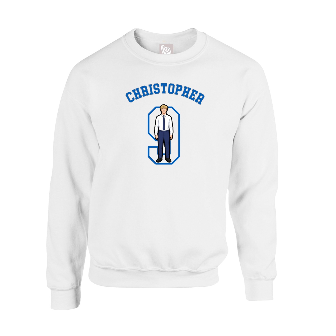 Fleece Crew — Shirsey Arch in White