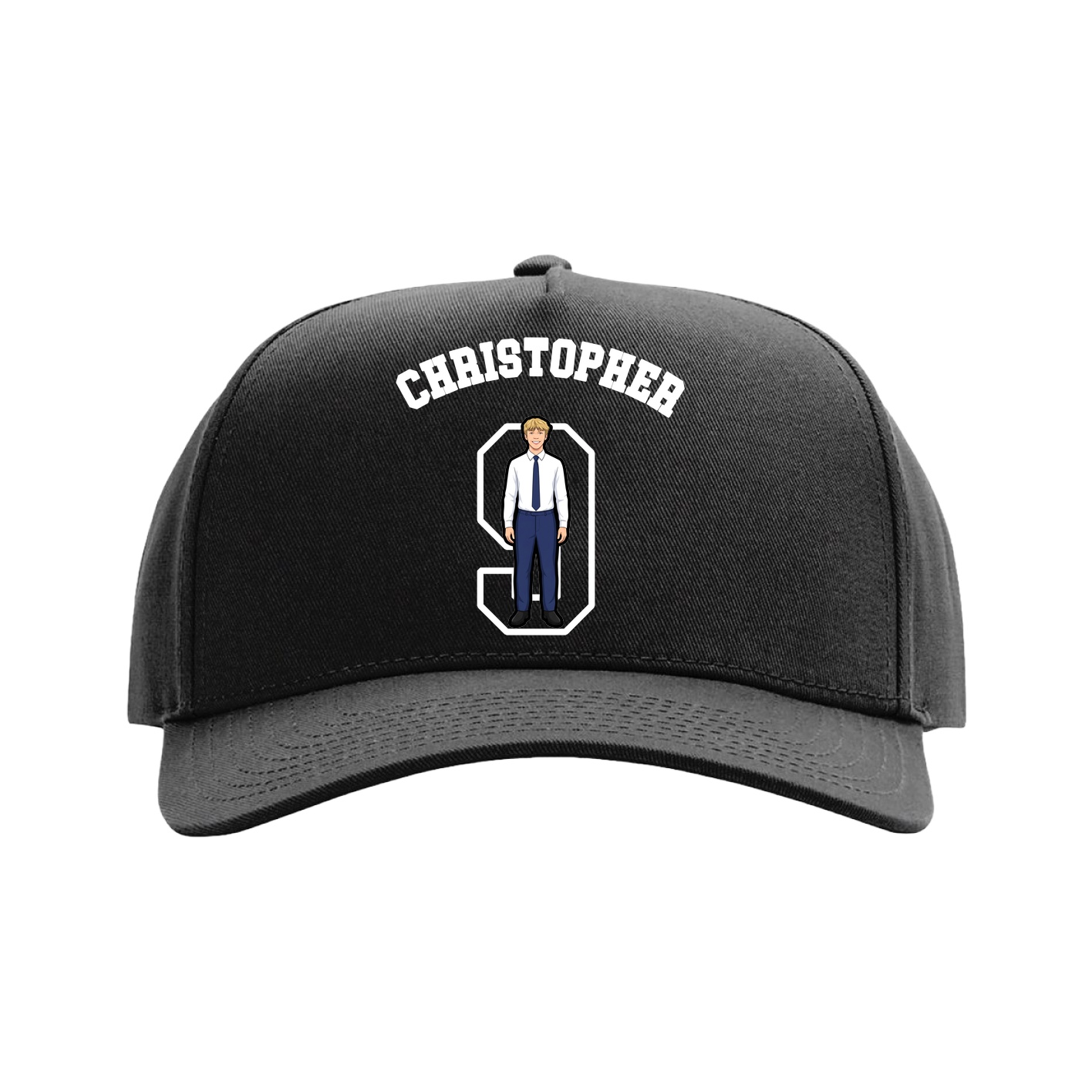 Full Fabric Five-Panel Champ Cap — Shirsey Arch in Black