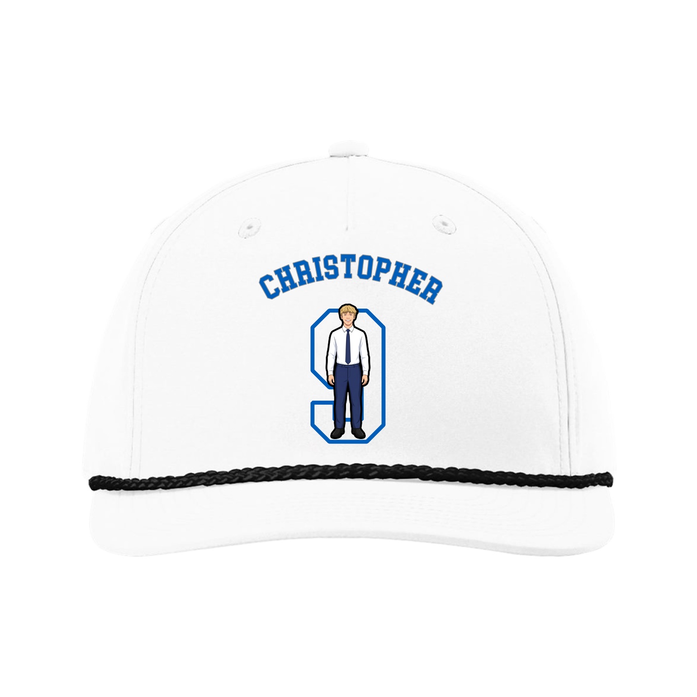 Five-Panel Classic Rope Cap — Shirsey Arch in White