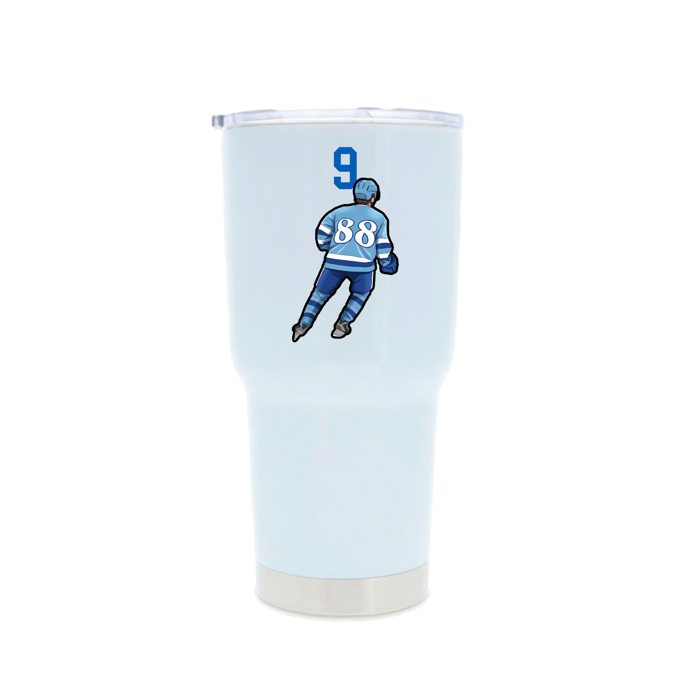30oz Stainless Steel Tumbler — Number Top in White