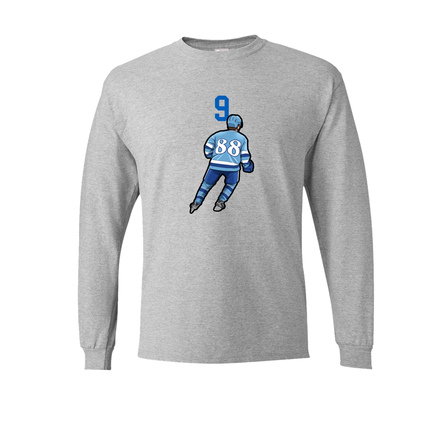 Long Sleeve Tee — Number Top in Grey