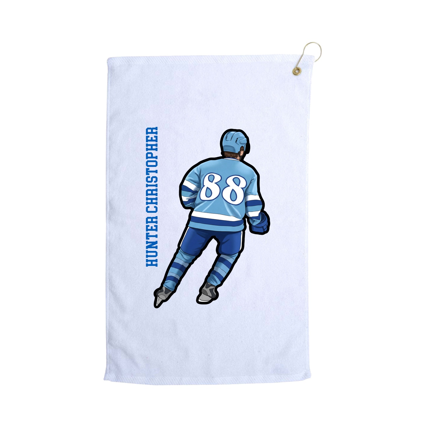 Golf Towel — Name Vertical in White