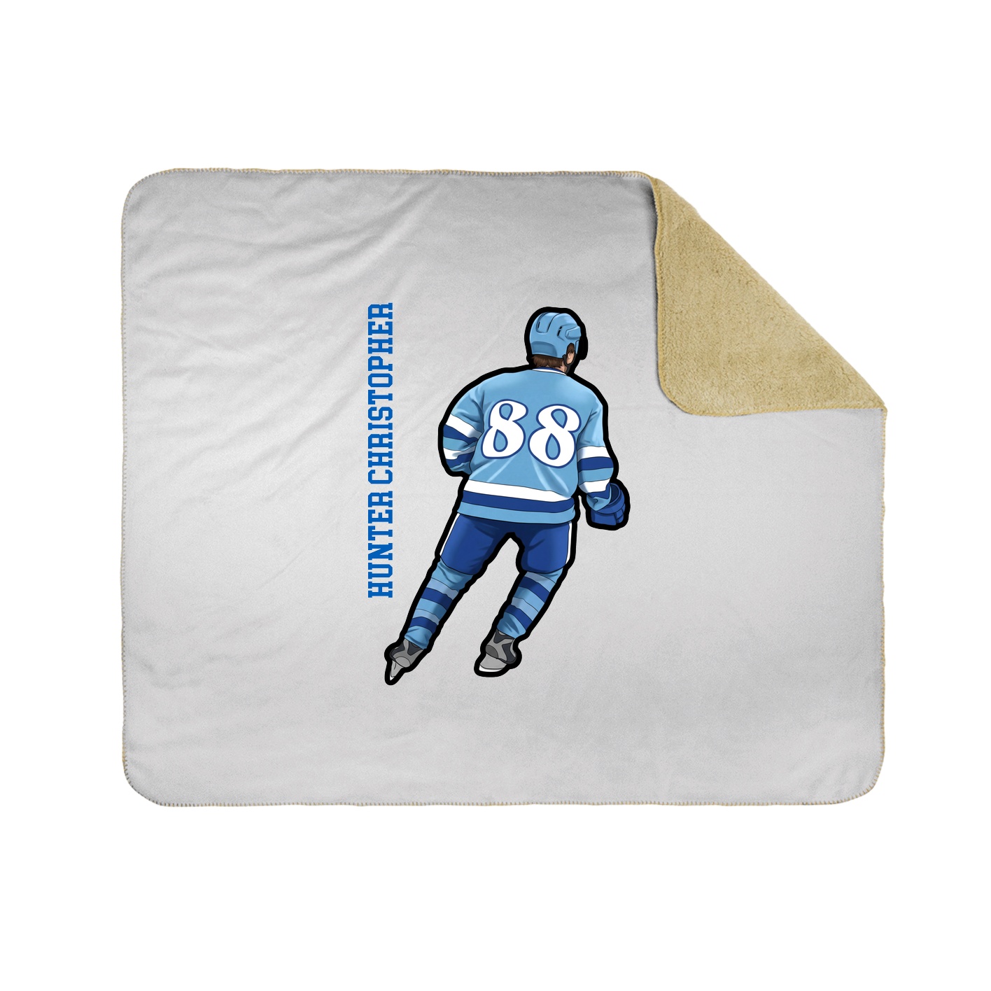 Throw Blanket — Name Vertical in White