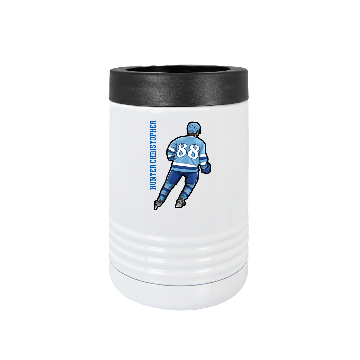 Beverage Holder — Name Vertical in White