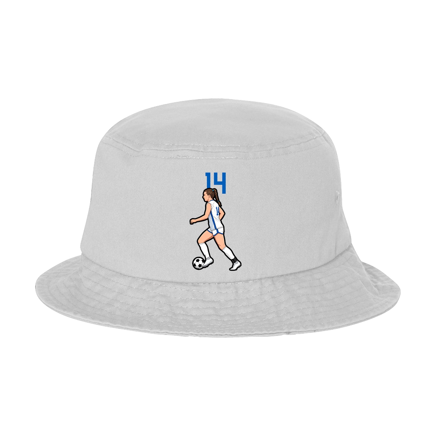 Bucket Cap — Number Top in White
