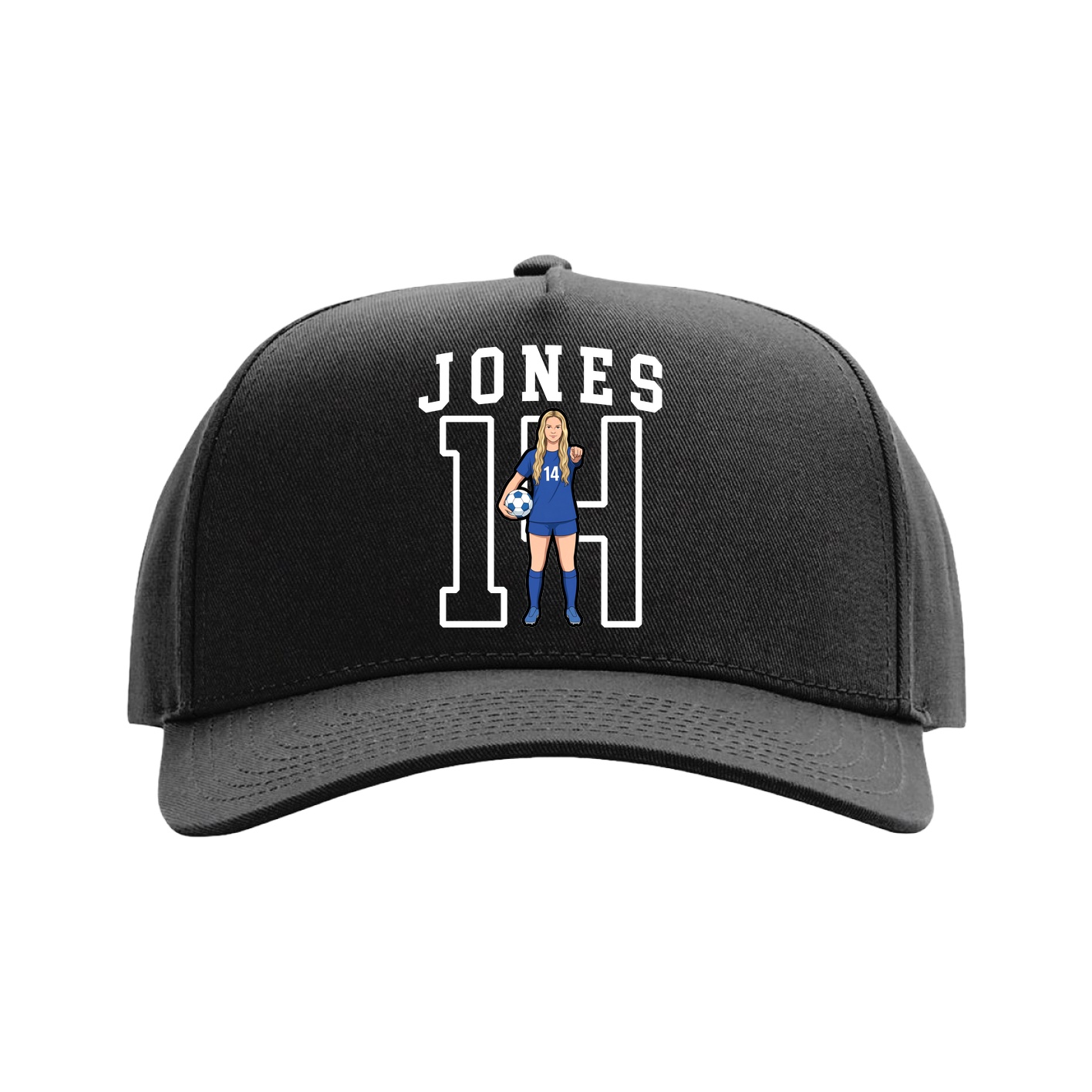 Full Fabric Five-Panel Champ Cap — Shirsey in Black