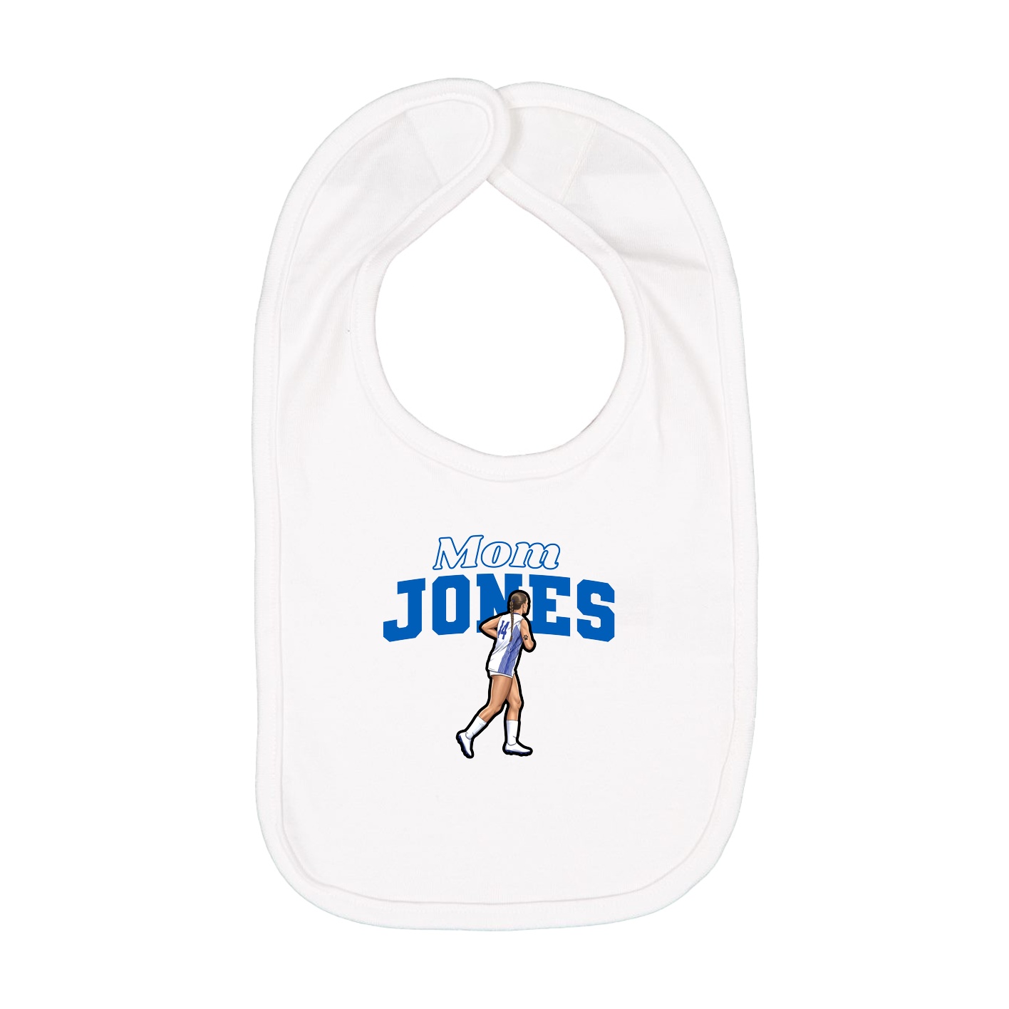 Infant Bib — Mothers Day Block in White