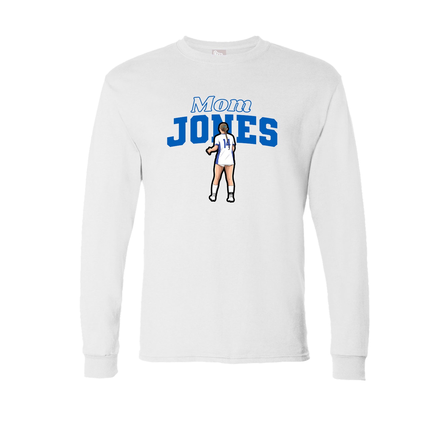 Long Sleeve Tee — Mothers Day Block in White