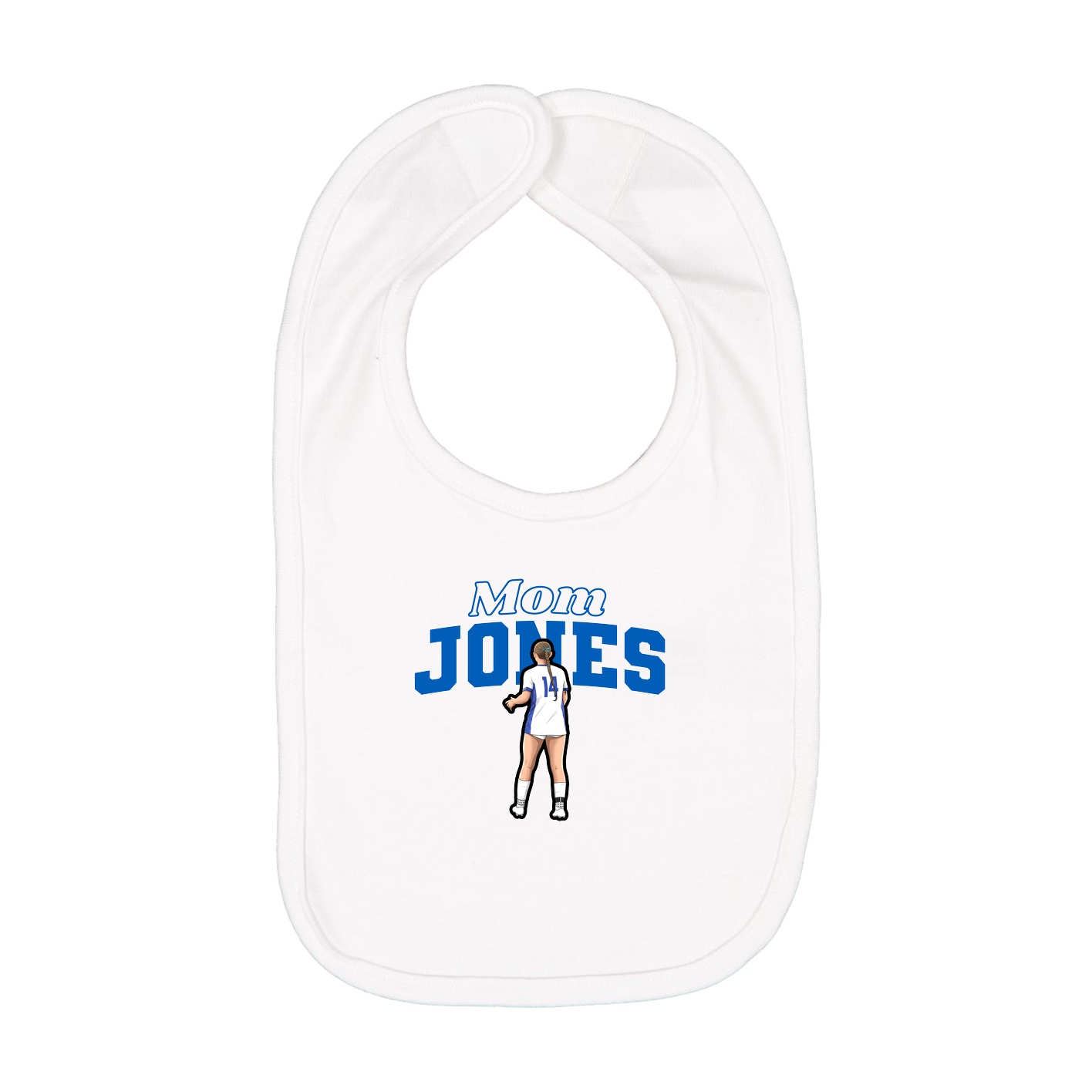 Infant Bib — Mothers Day Block in White