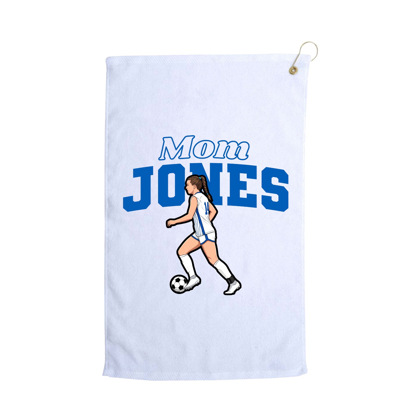 Golf Towel — Mothers Day Block in White